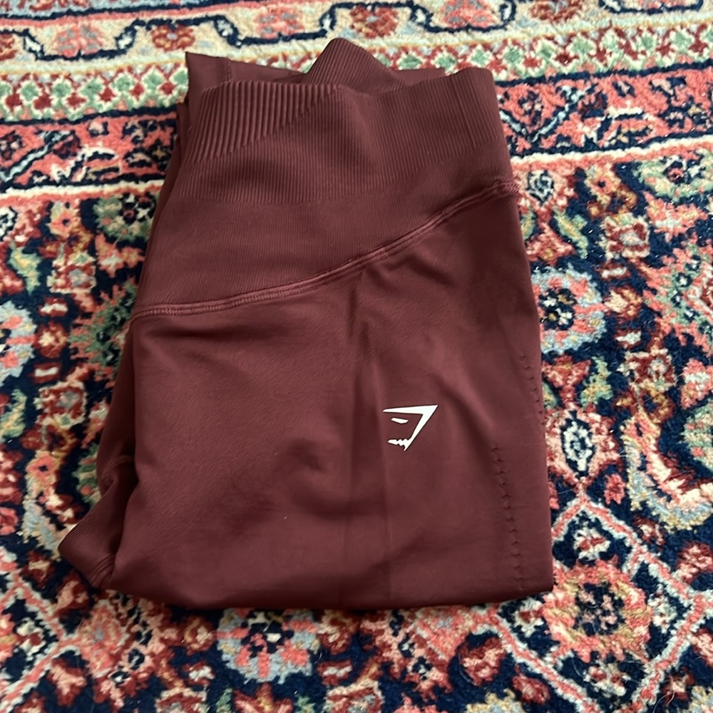 Gymshark Sweat Seamless Sculpt Leggings - Baked Maroon - Picture 2 of 3